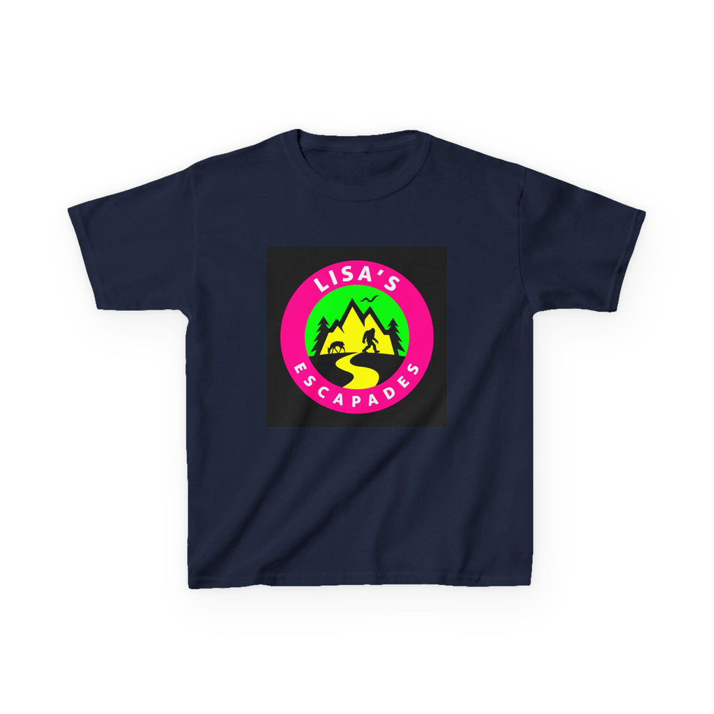 Kids Tee — "Lisa's Escapades" Colorful Mountain Adventure Logo