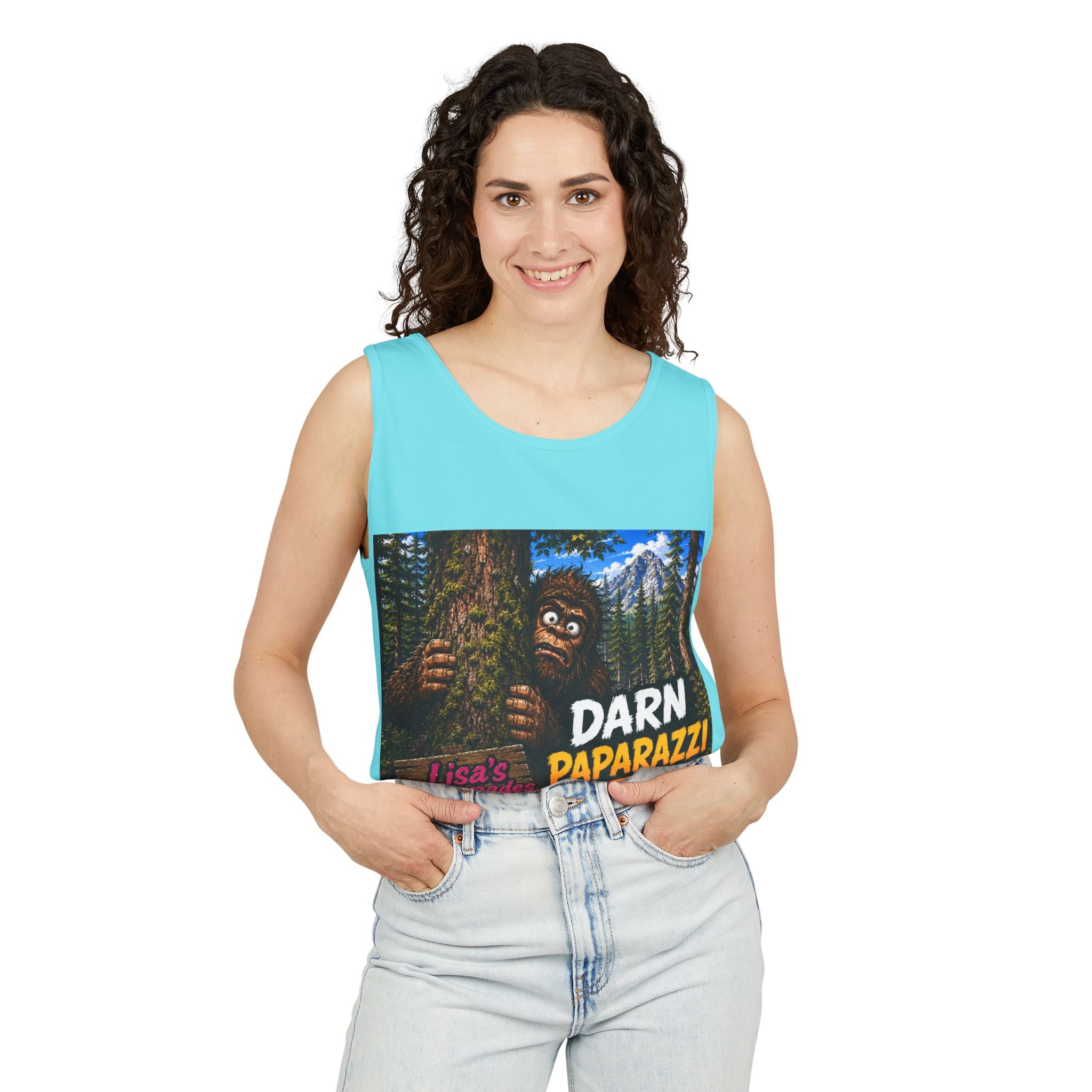 Darn Paparazzi Tank Top – Lisa's Escapades Bigfoot Graphic Tank