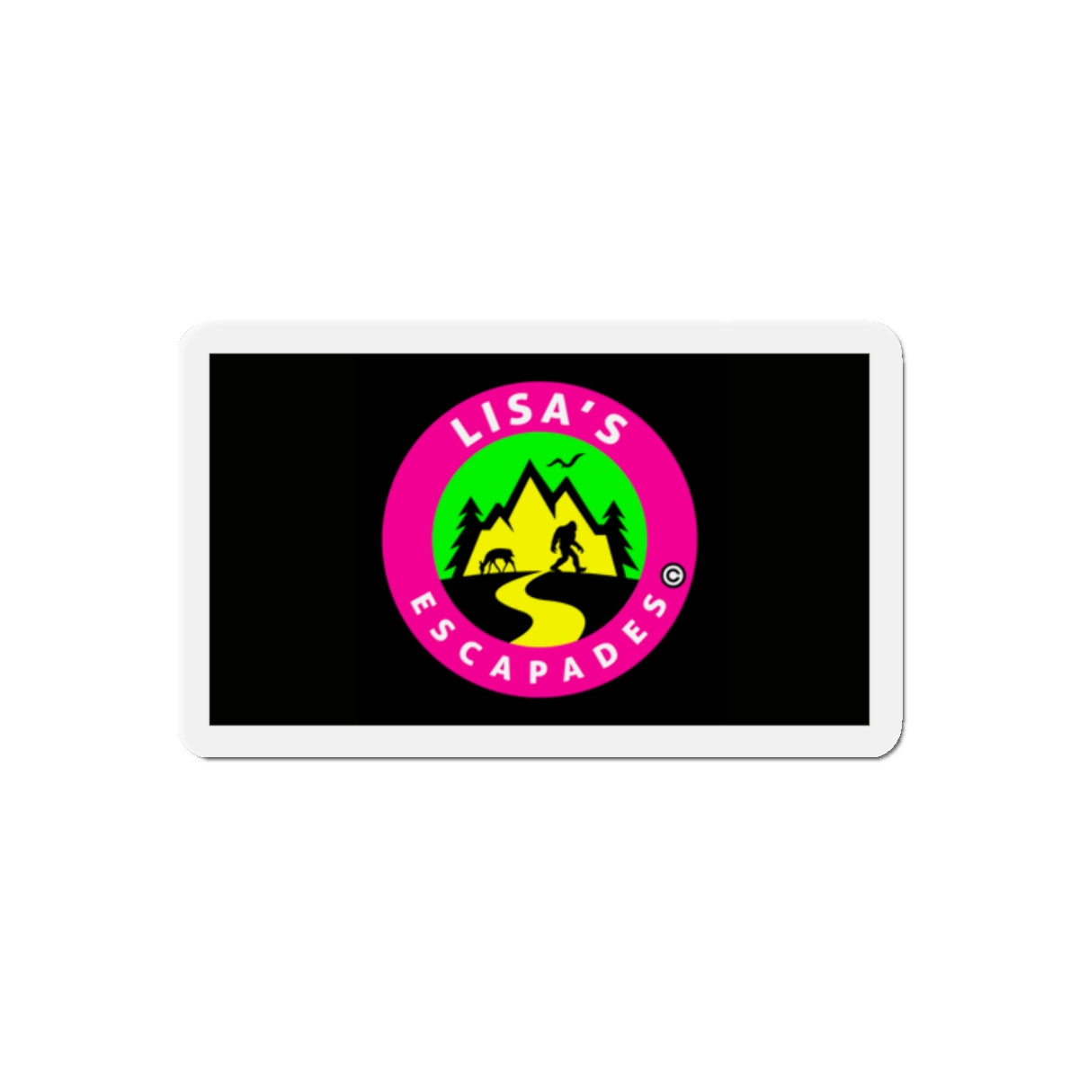 Die-Cut Magnet — "Lisa’s Escapades" Outdoor Adventure Logo Sticker