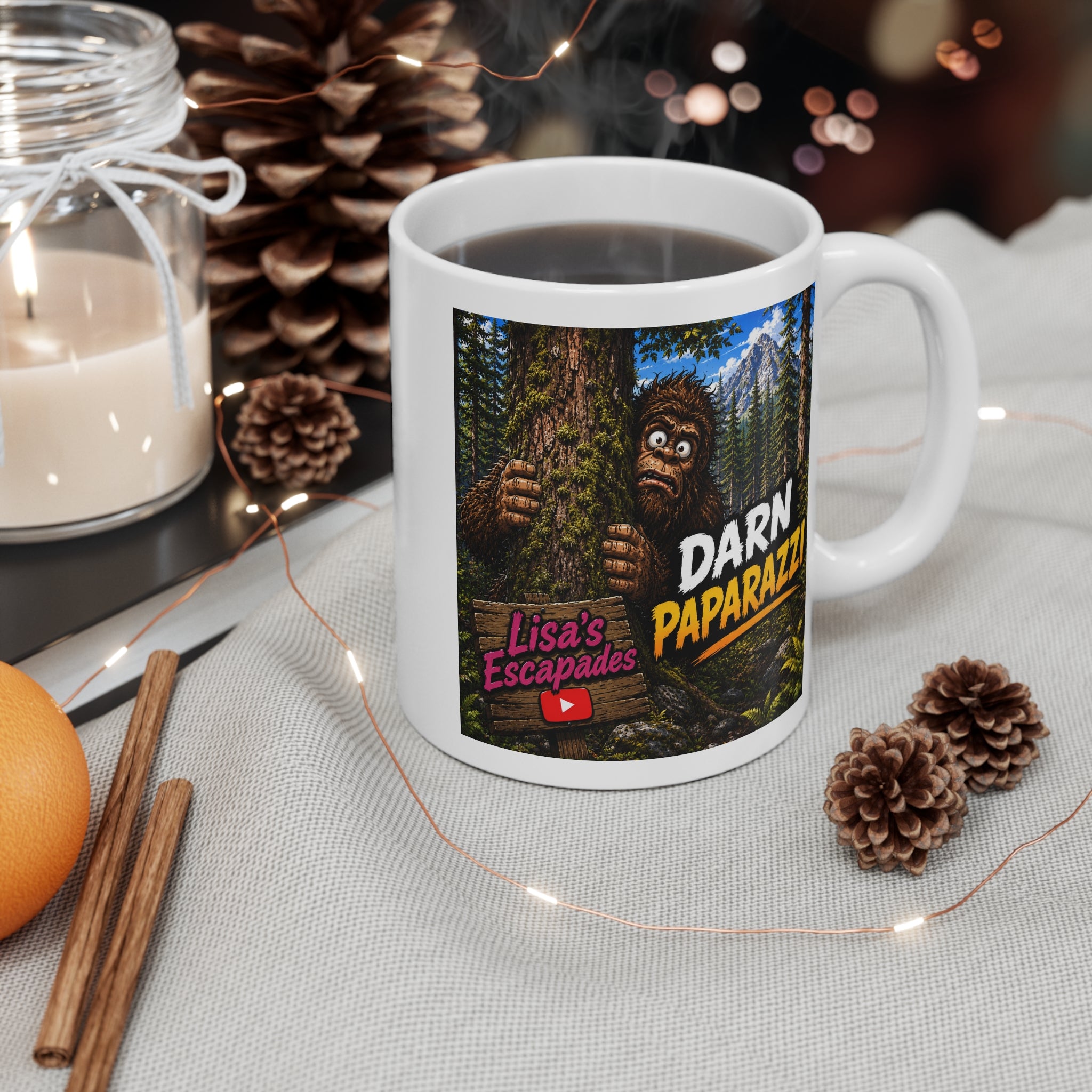 Darn Paparazzi Bigfoot Lisa’s Escapades 11oz Coffee Mug