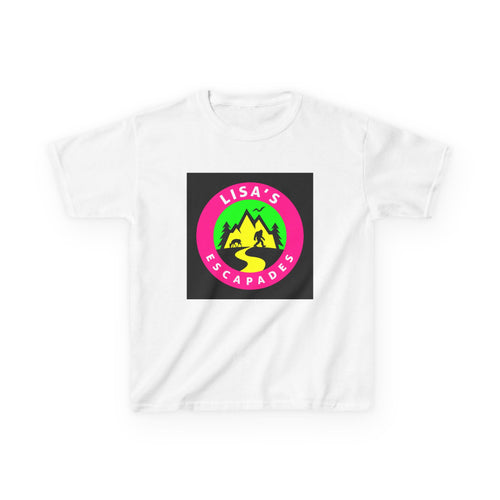 Kids Tee — "Lisa's Escapades" Colorful Mountain Adventure Logo
