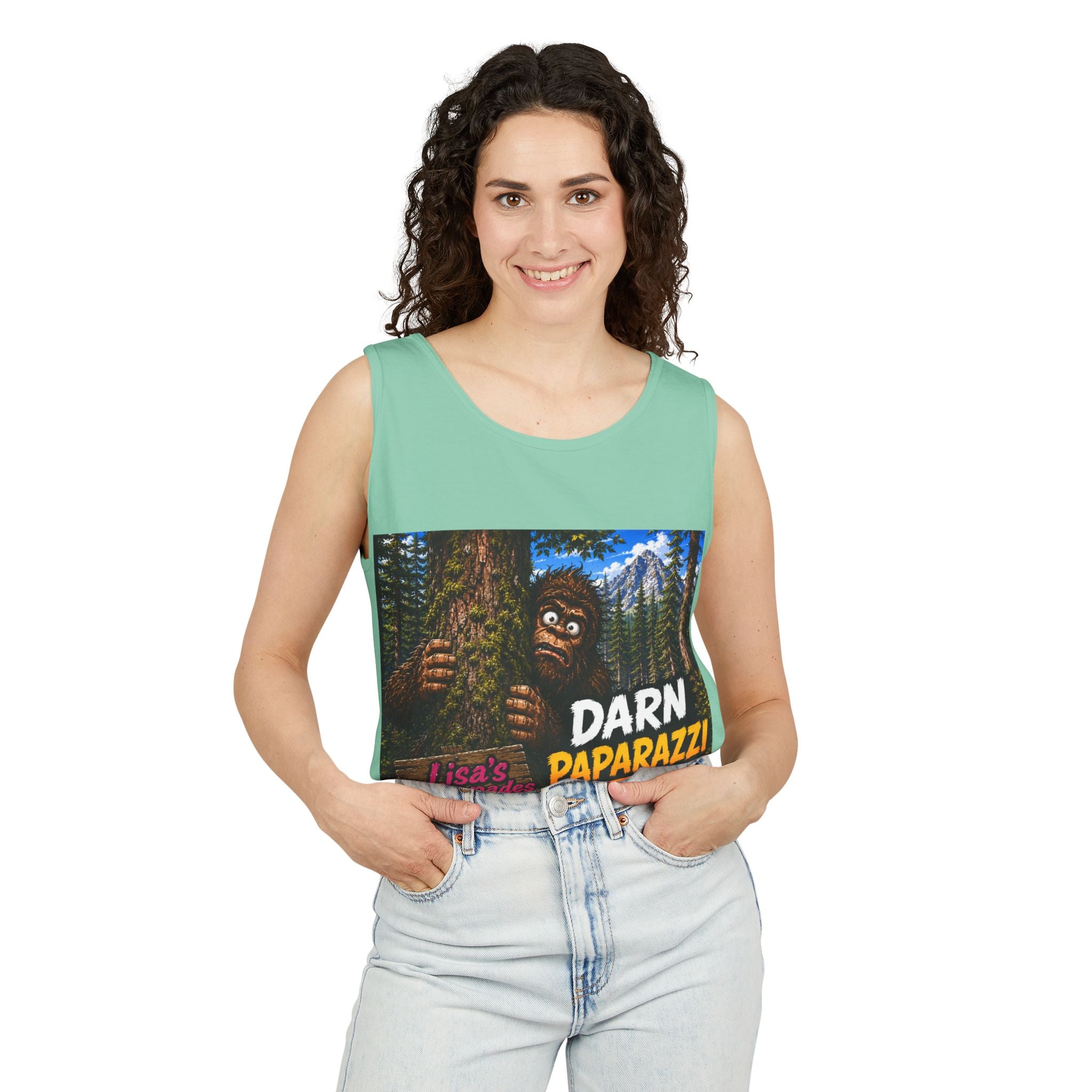 Darn Paparazzi Tank Top – Lisa's Escapades Bigfoot Graphic Tank