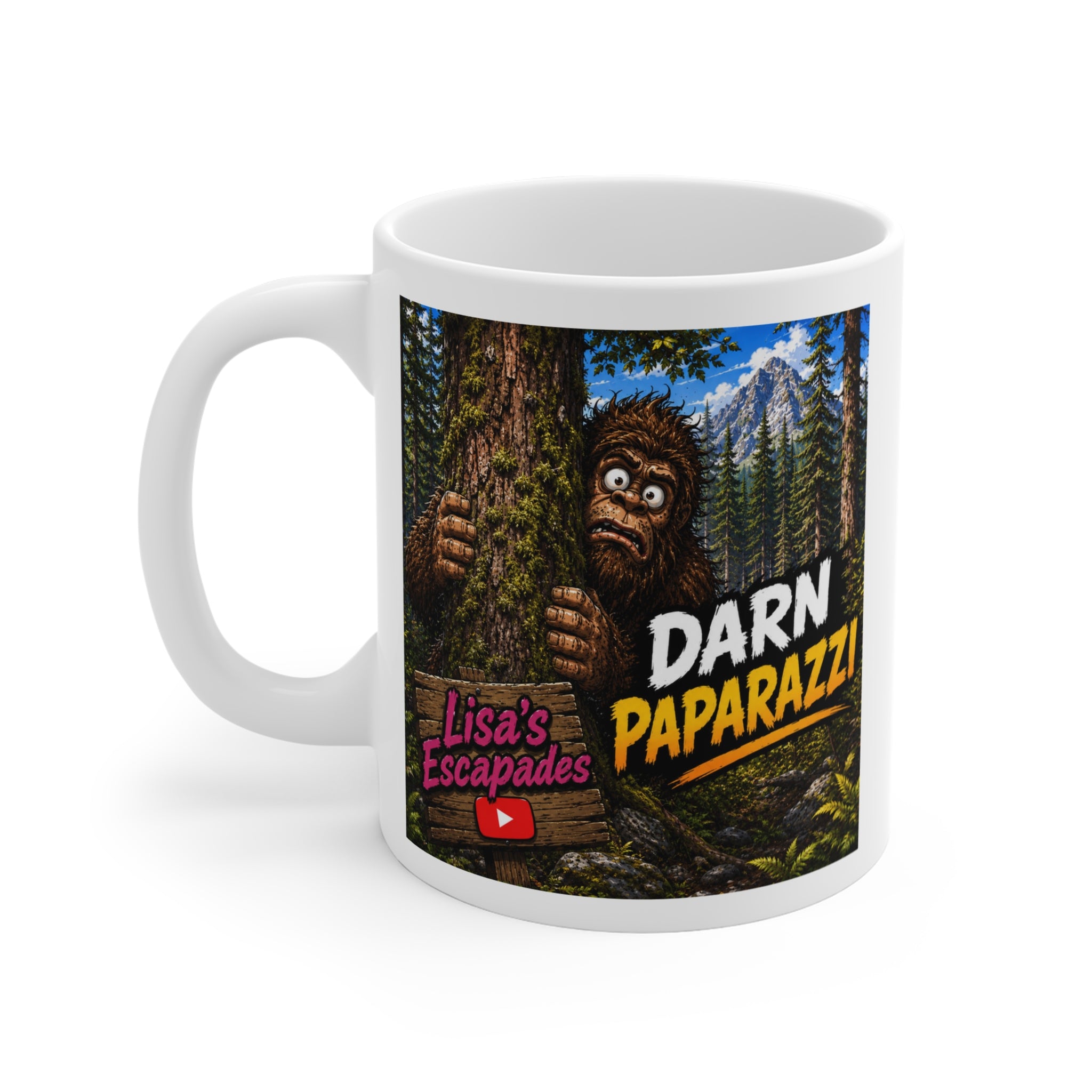 Darn Paparazzi Bigfoot Lisa’s Escapades 11oz Coffee Mug
