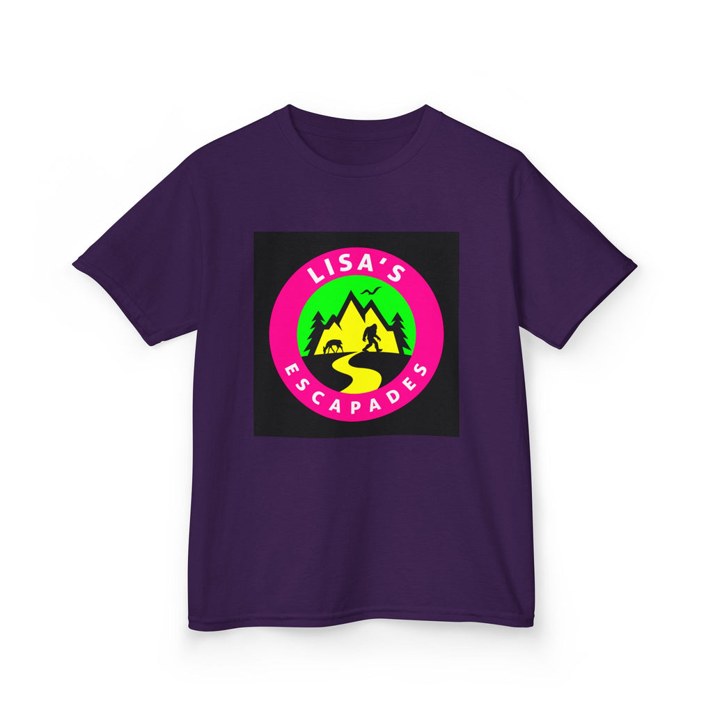 Kids Tee — "Lisa's Escapades" Colorful Mountain Adventure Logo
