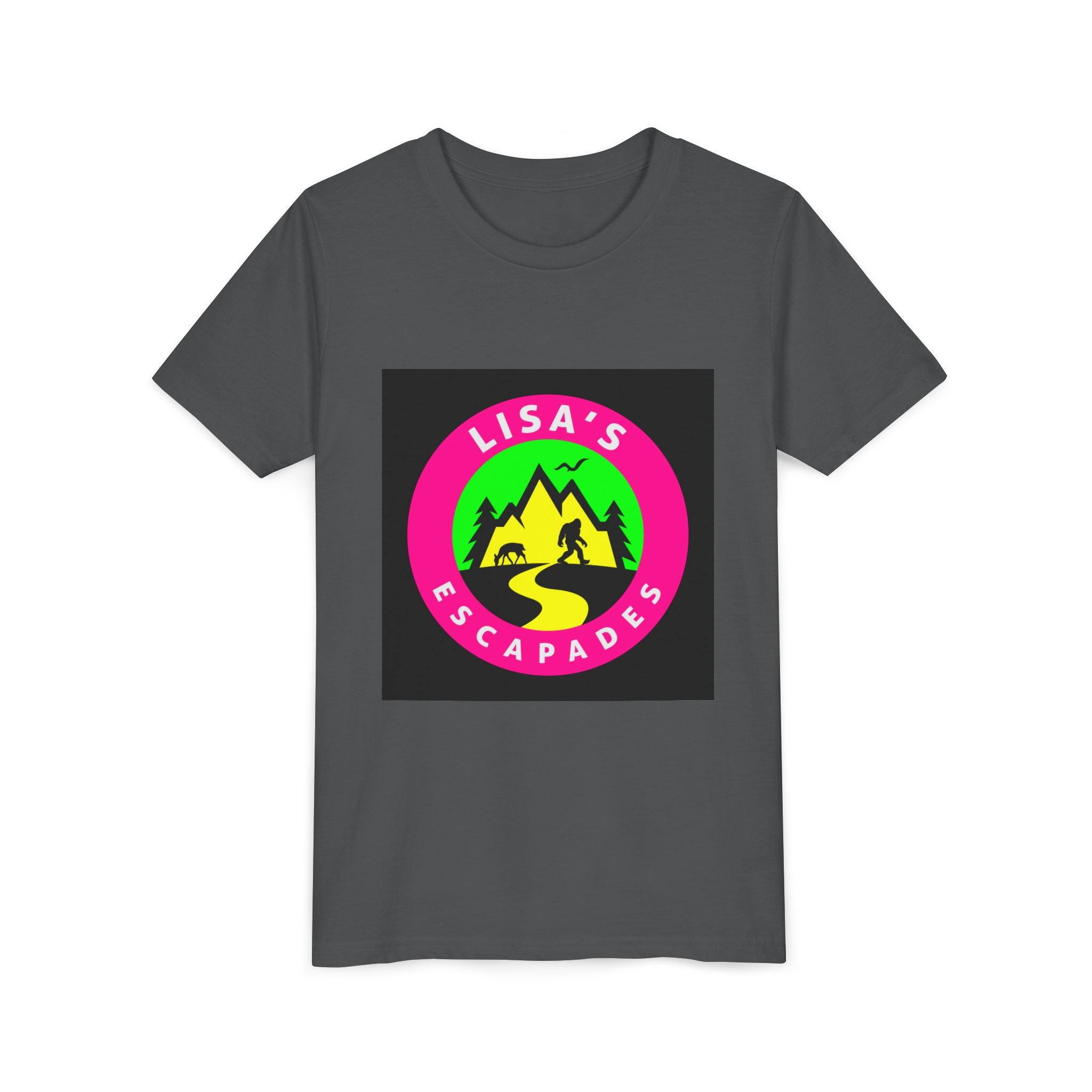 Youth Tee — "Lisa’s Escapades" Camping Logo Shirt