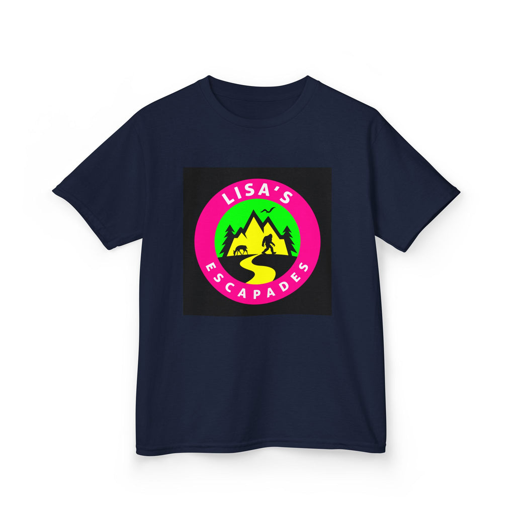 Kids Tee — "Lisa's Escapades" Colorful Mountain Adventure Logo
