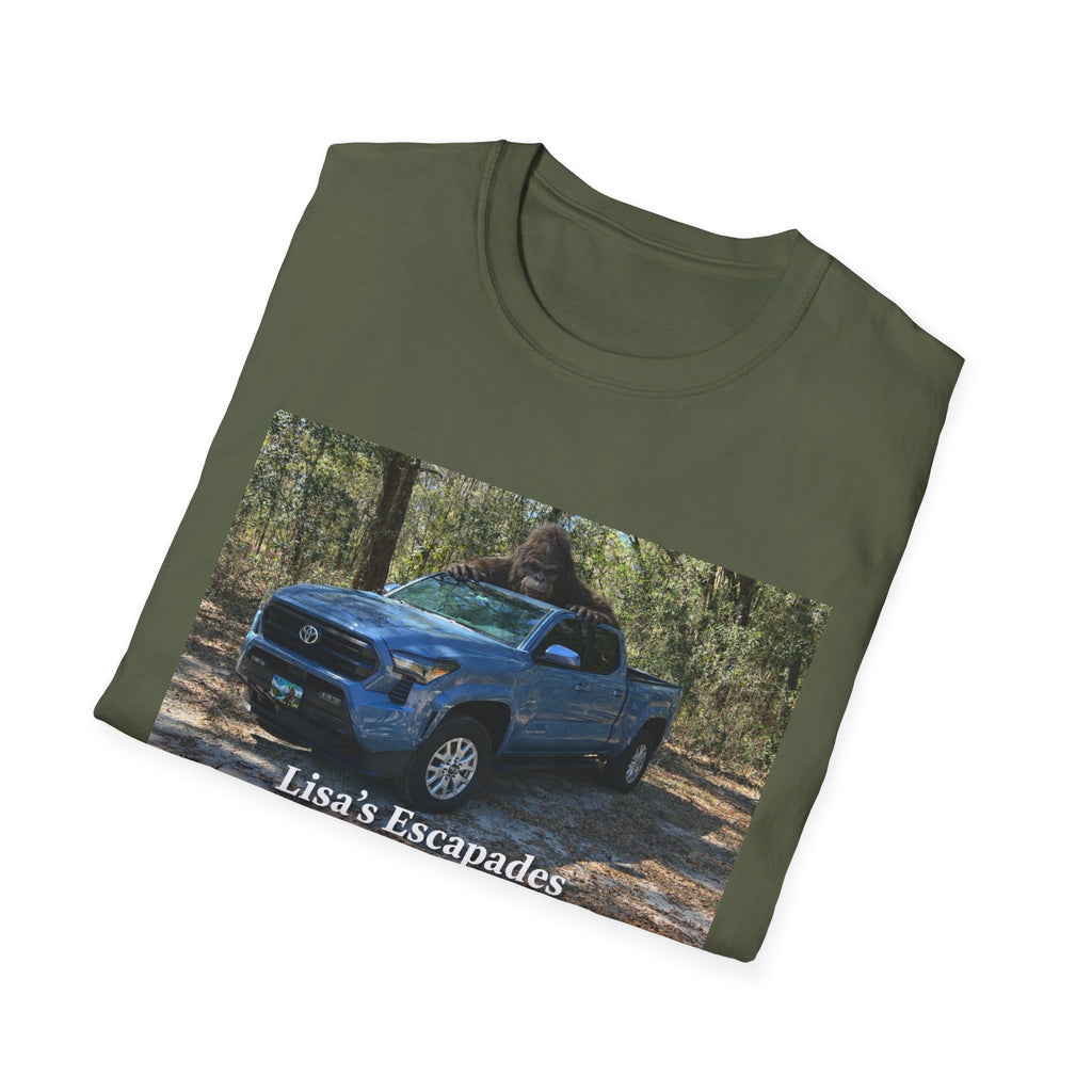 T-Shirt — "Lisa's Escapades" Blue Truck Outdoors Graphic