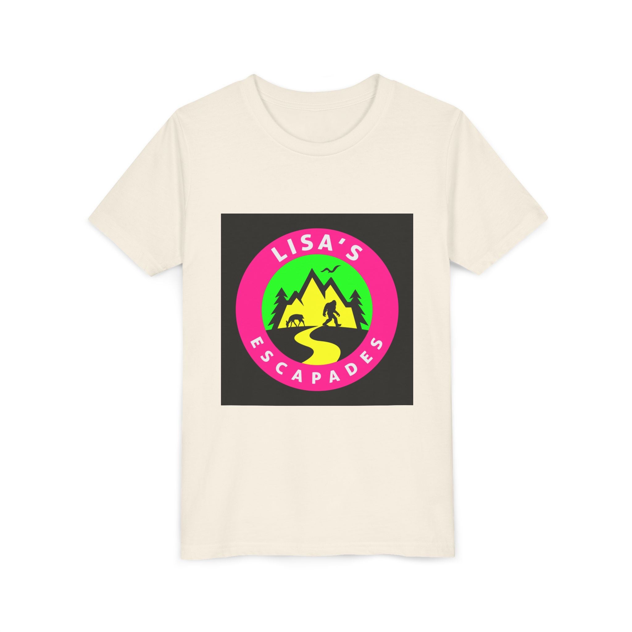 Youth Tee — "Lisa’s Escapades" Camping Logo Shirt