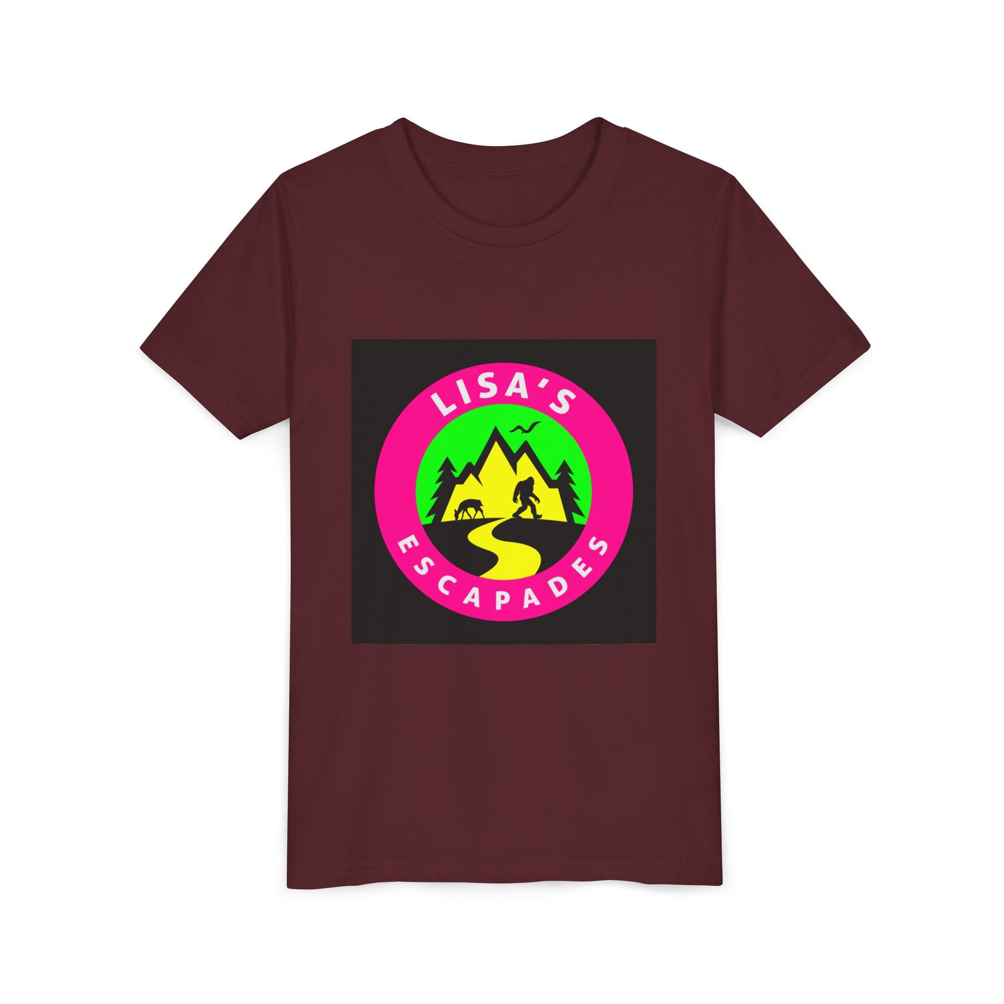 Youth Tee — "Lisa’s Escapades" Camping Logo Shirt