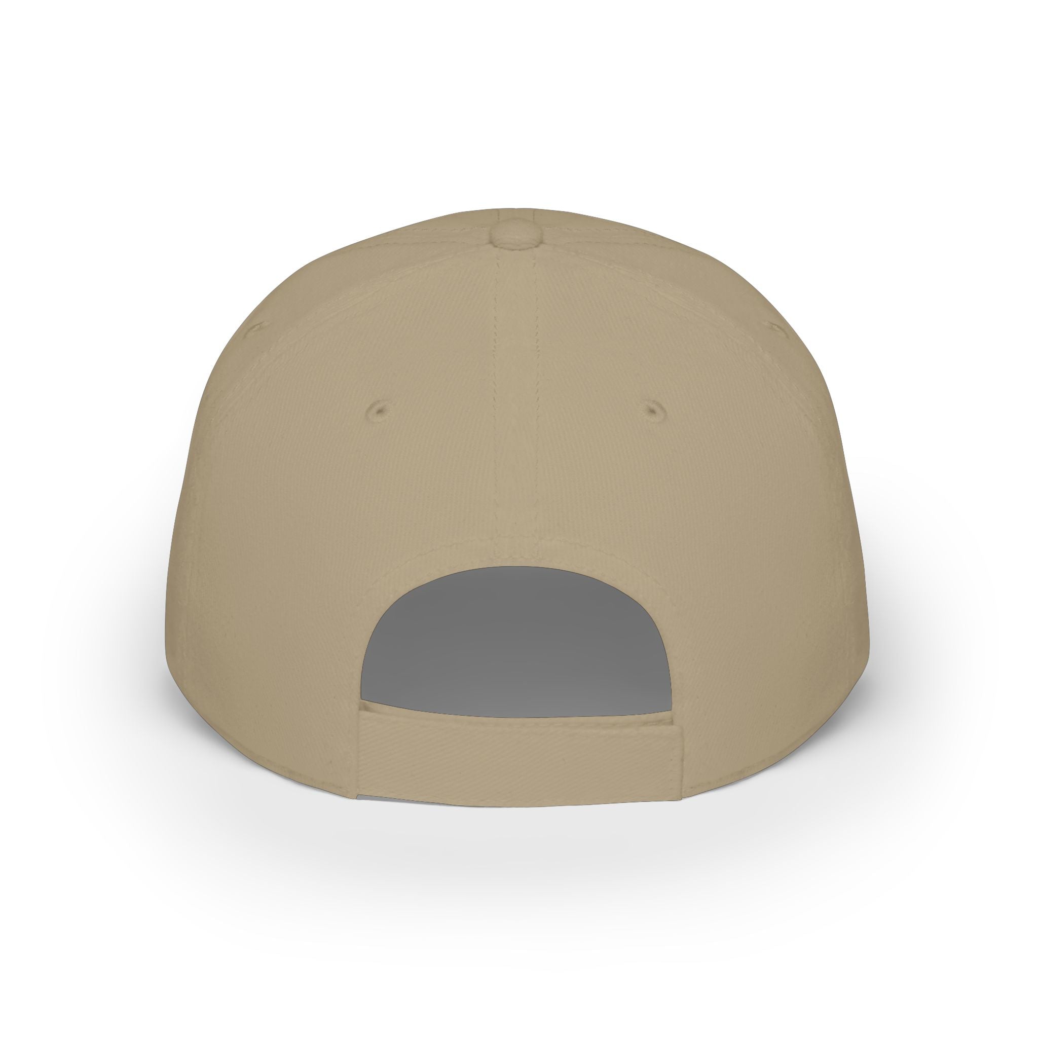 Red Low-Profile Baseball Cap with Pink Circle Mountain Patch