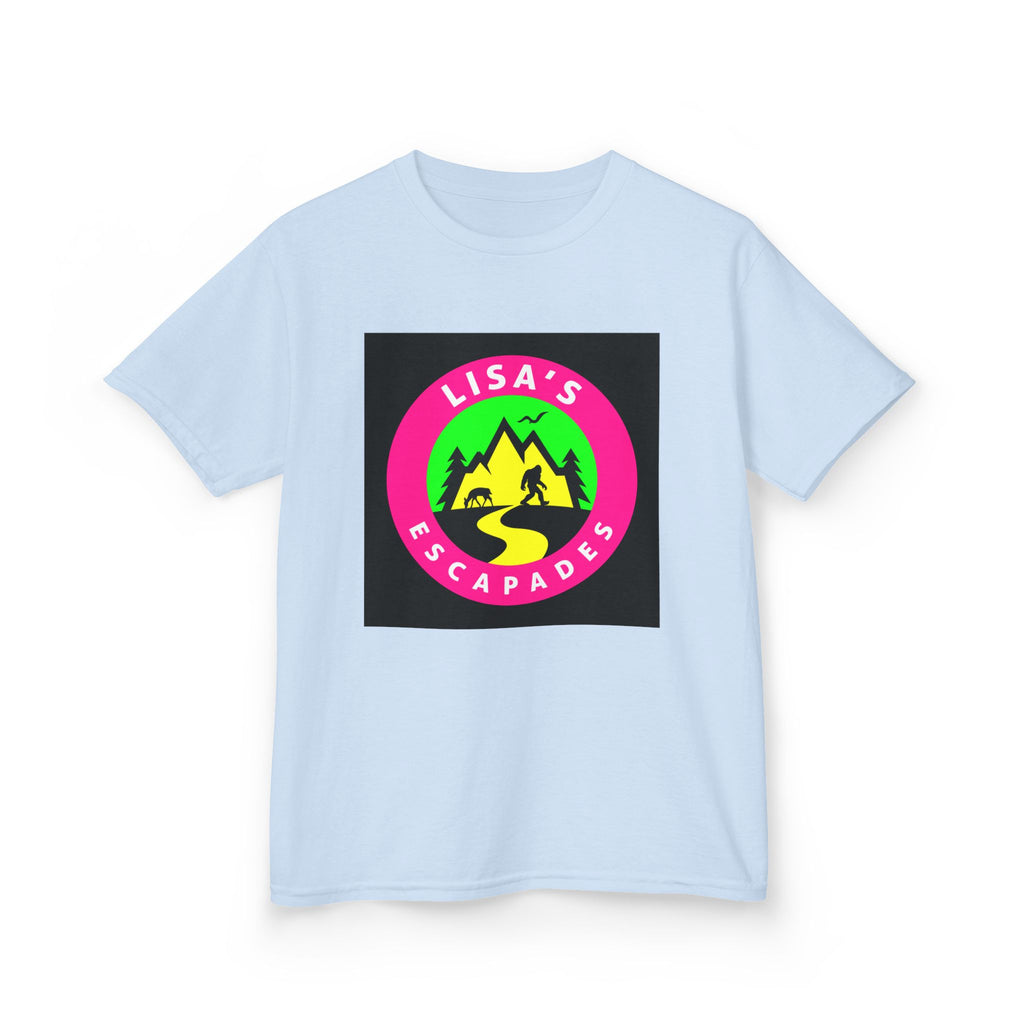 Kids Tee — "Lisa's Escapades" Colorful Mountain Adventure Logo