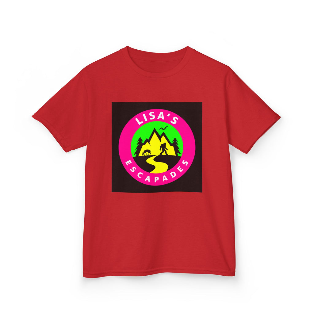Kids Tee — "Lisa's Escapades" Colorful Mountain Adventure Logo