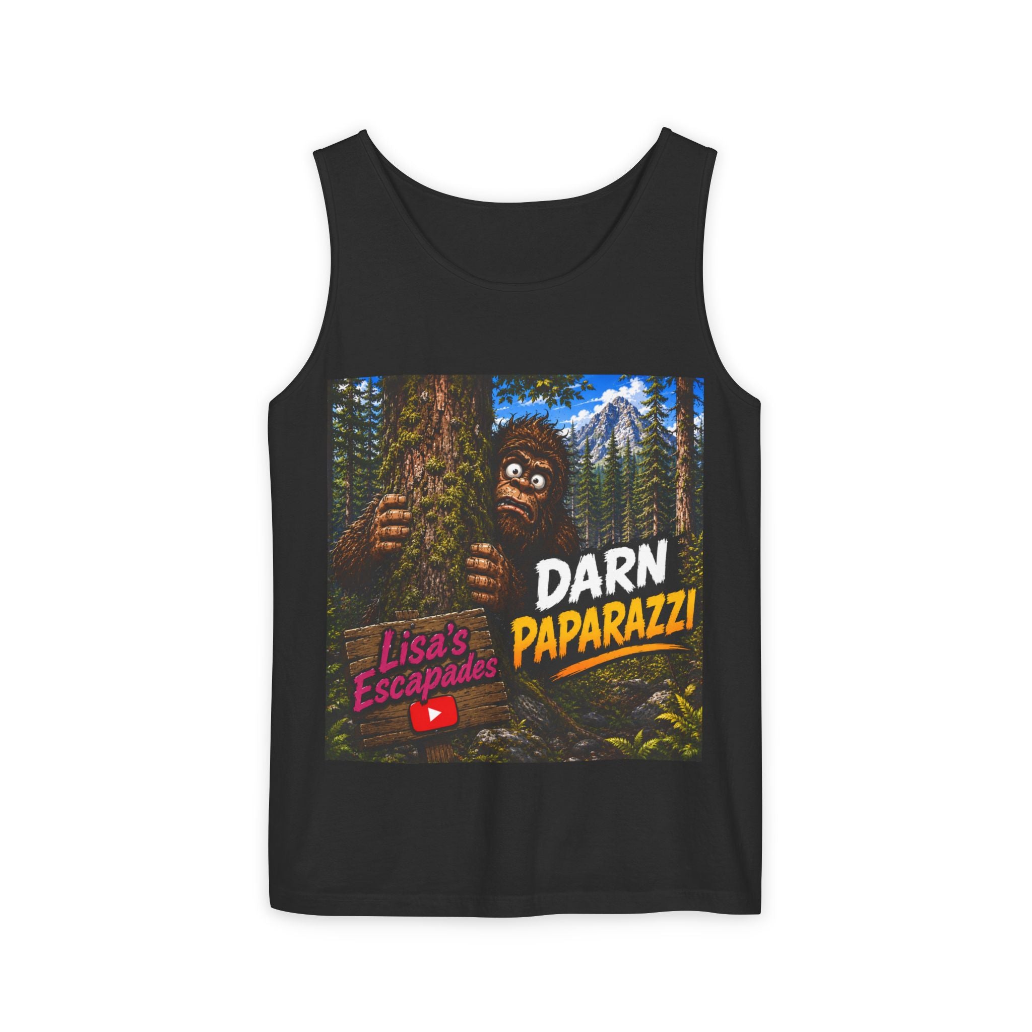 Darn Paparazzi Tank Top – Lisa's Escapades Bigfoot Graphic Tank