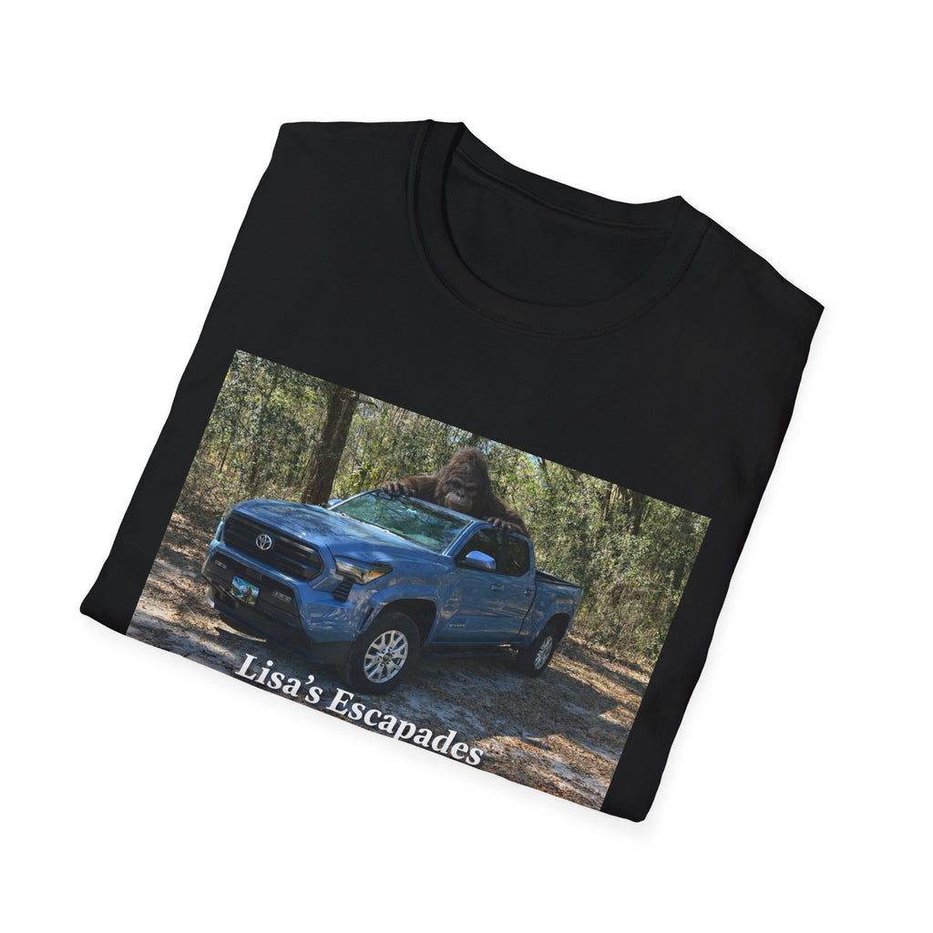 T-Shirt — "Lisa's Escapades" Blue Truck Outdoors Graphic