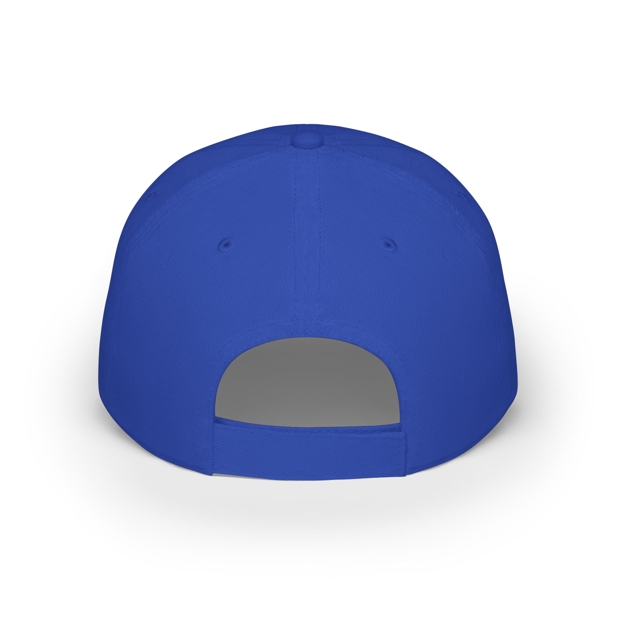 Red Low-Profile Baseball Cap with Pink Circle Mountain Patch