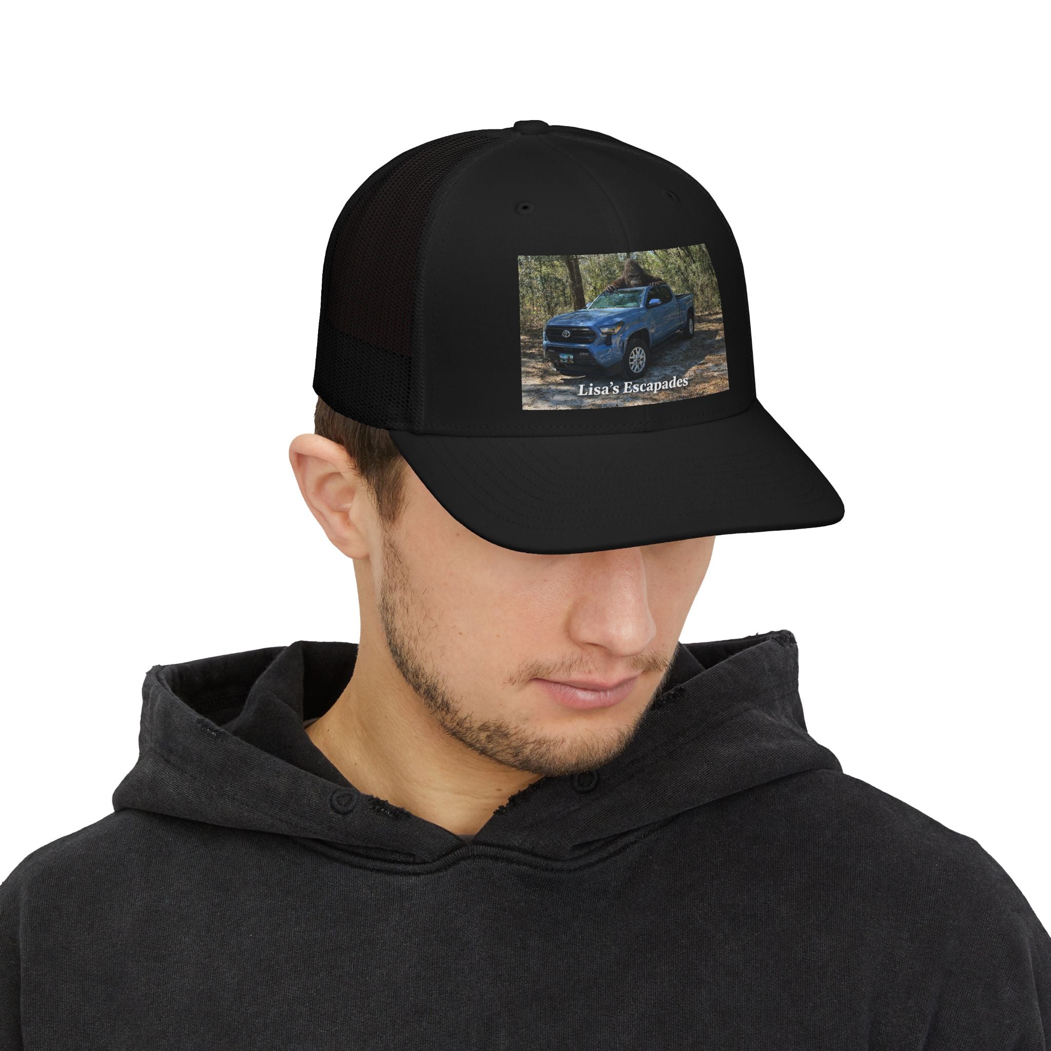 Custom Truck Photo Trucker Cap — "Lisa's Escapades" Snapback