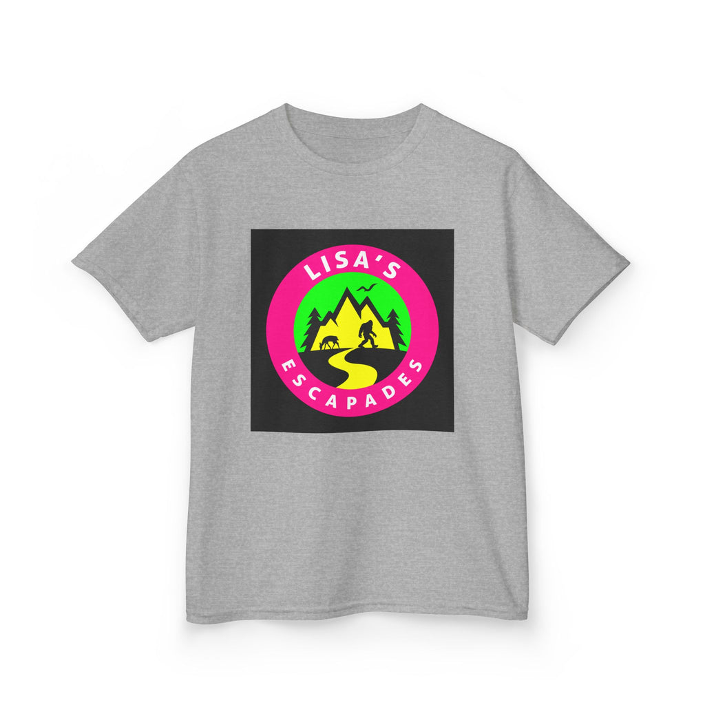 Kids Tee — "Lisa's Escapades" Colorful Mountain Adventure Logo