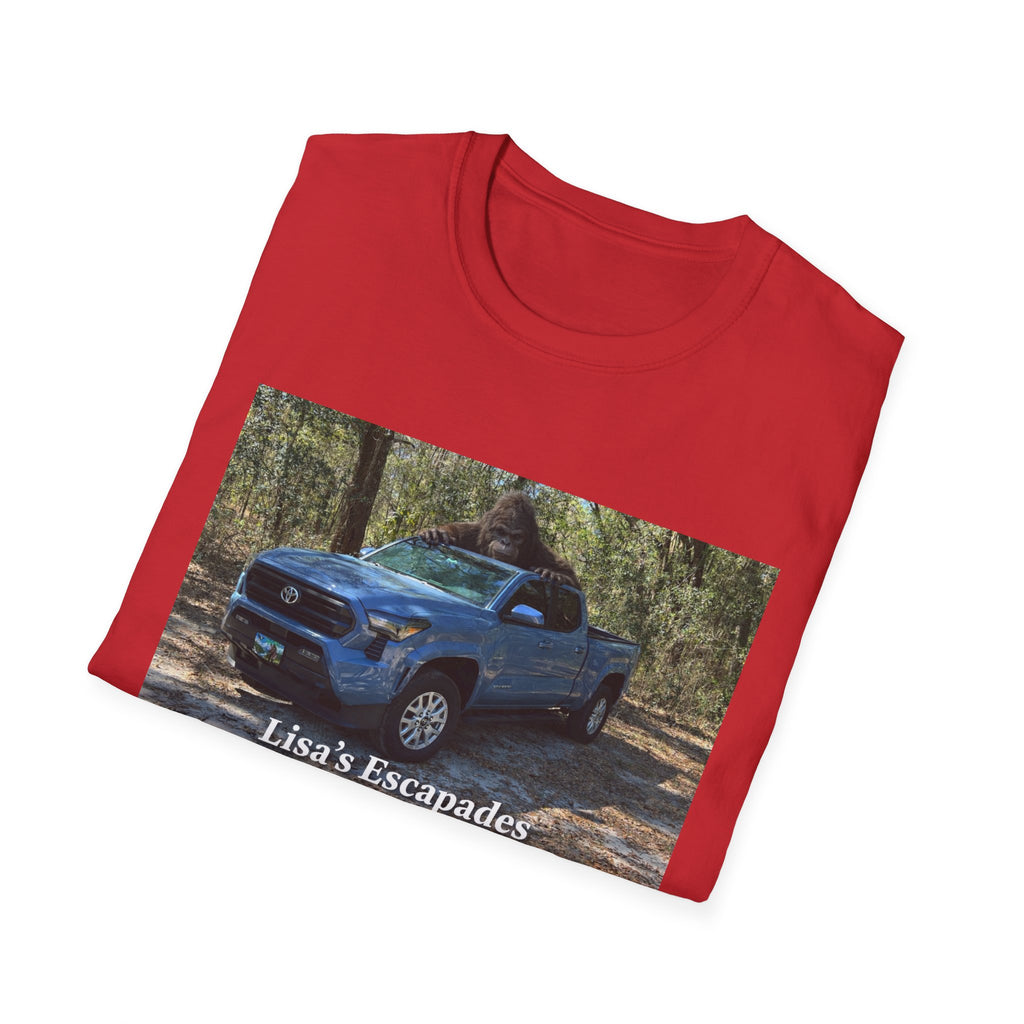 T-Shirt — "Lisa's Escapades" Blue Truck Outdoors Graphic