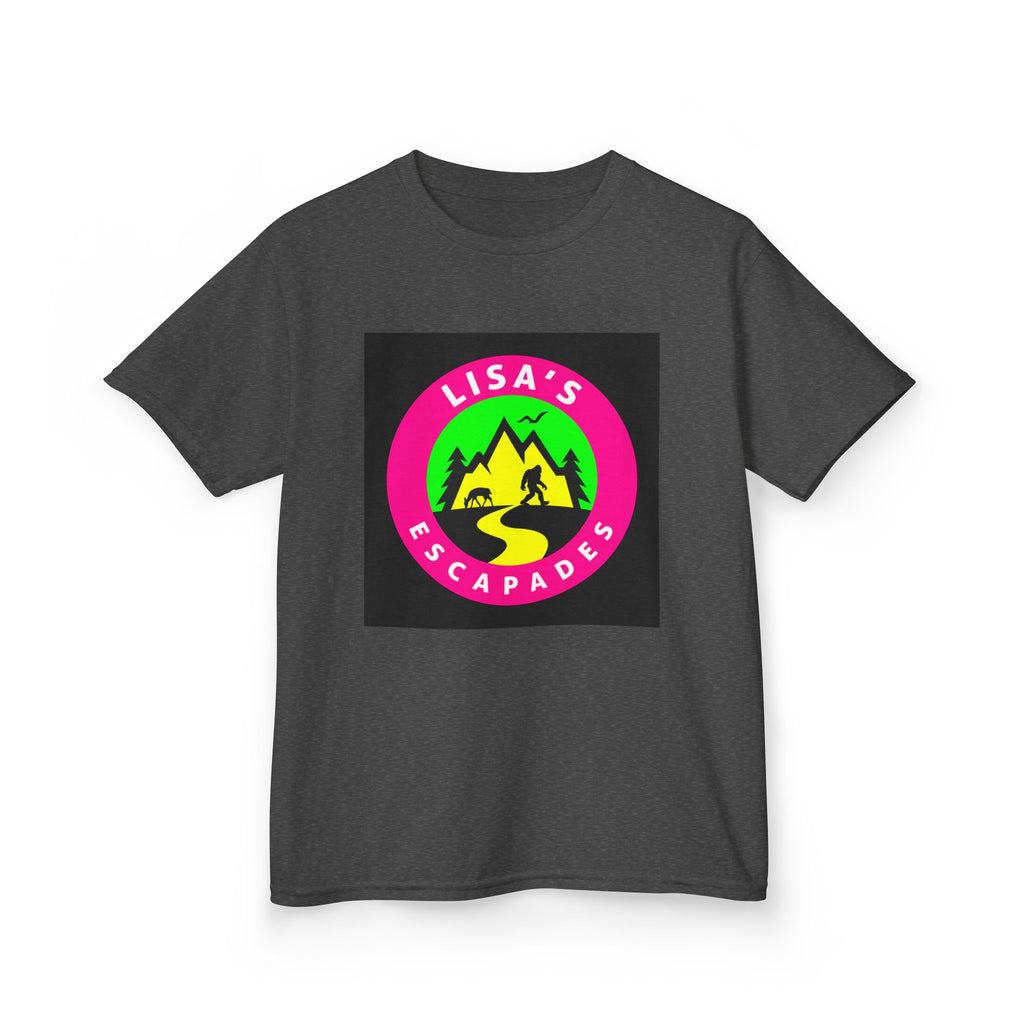 Kids Tee — "Lisa's Escapades" Colorful Mountain Adventure Logo