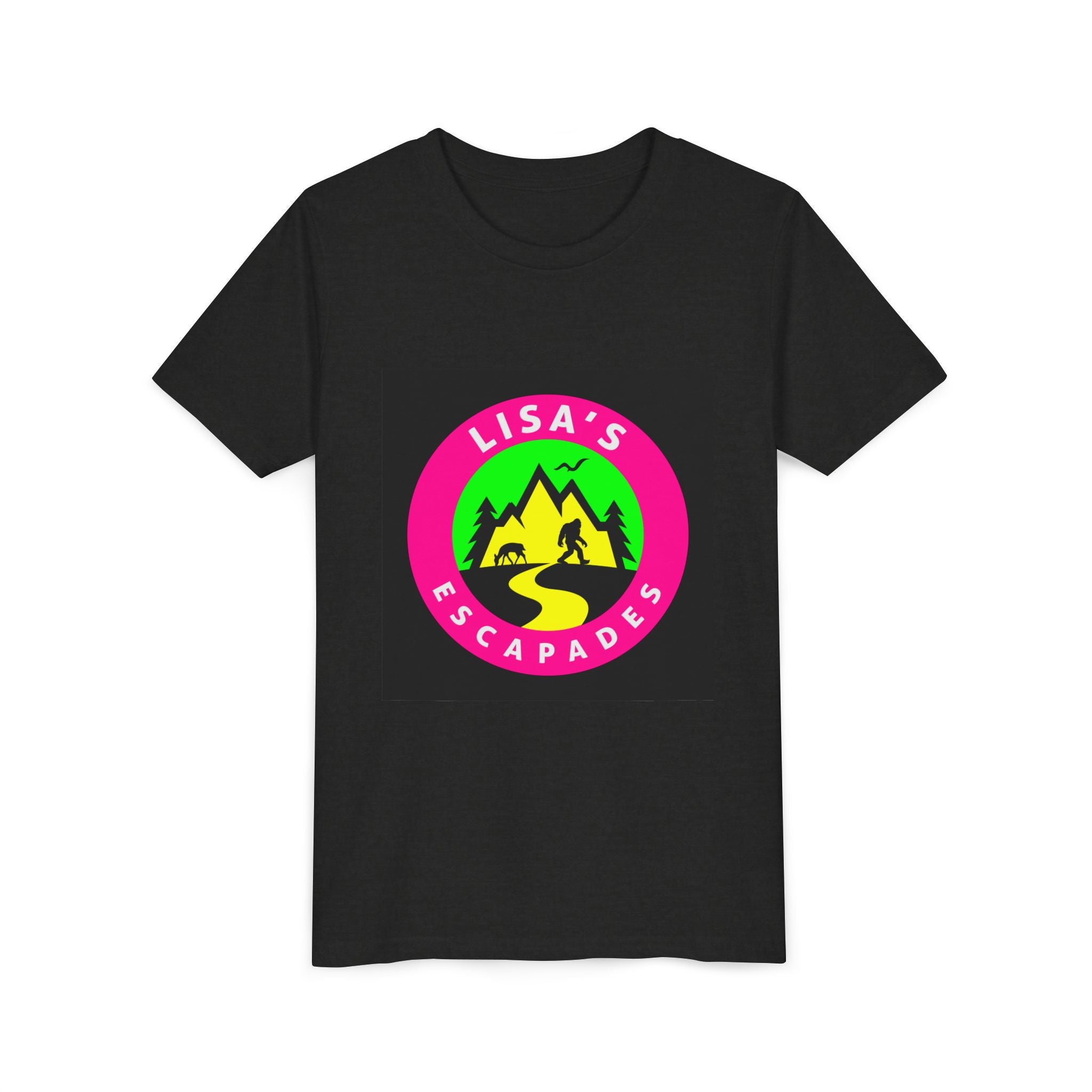 Youth Tee — "Lisa’s Escapades" Camping Logo Shirt