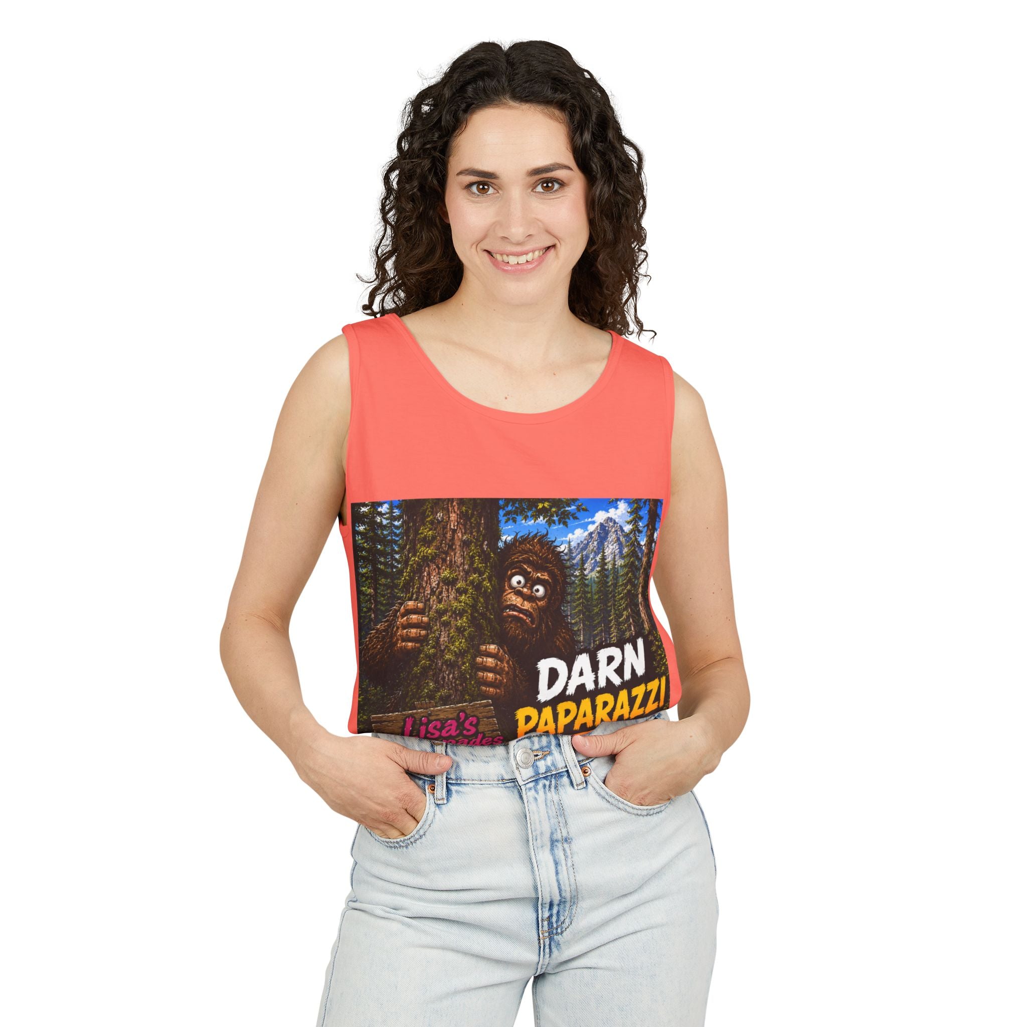 Darn Paparazzi Tank Top – Lisa's Escapades Bigfoot Graphic Tank
