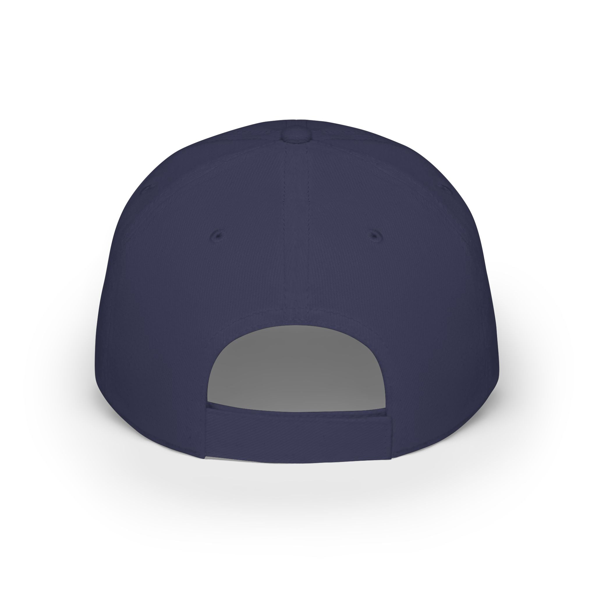Red Low-Profile Baseball Cap with Pink Circle Mountain Patch