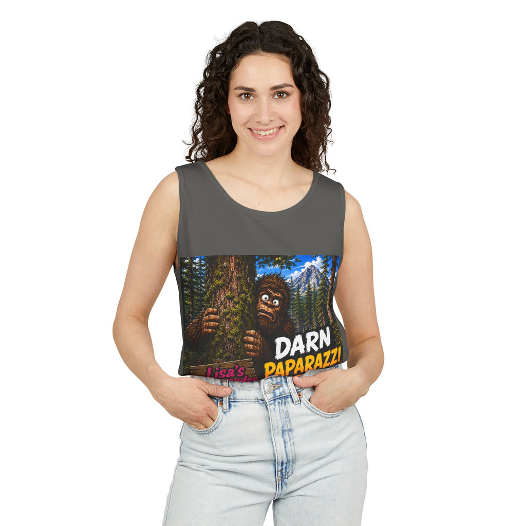 Darn Paparazzi Tank Top – Lisa's Escapades Bigfoot Graphic Tank