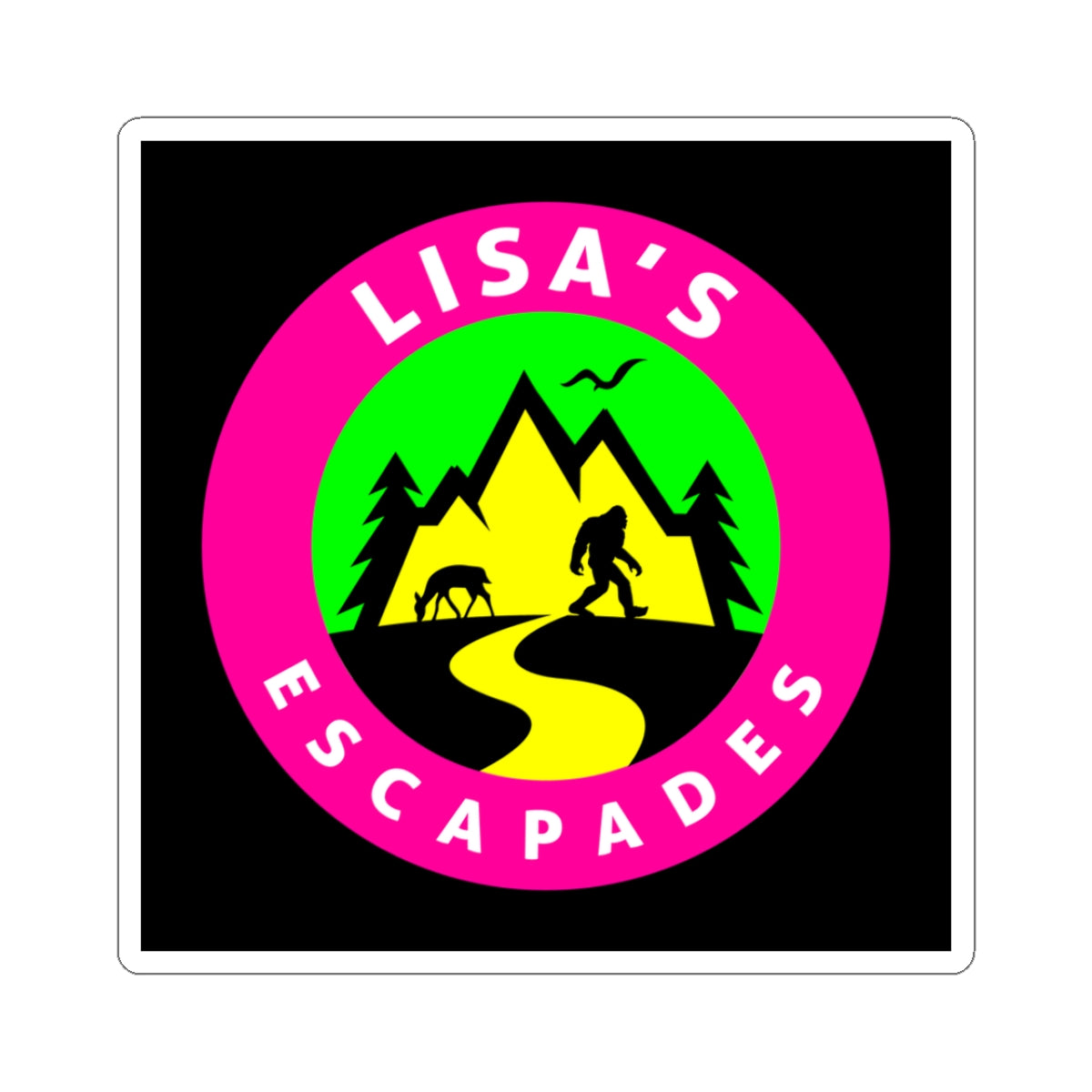 Sticker — "Lisa's Escapades" Adventure Logo Kiss-Cut Sticker