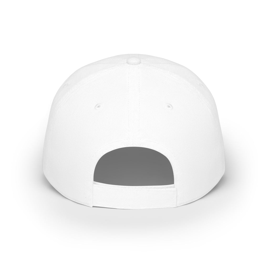 Red Low-Profile Baseball Cap with Pink Circle Mountain Patch