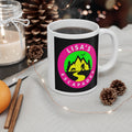 Copy of 11oz Coffee Mug — Retro Neon Pink & Green Smiley Face Design